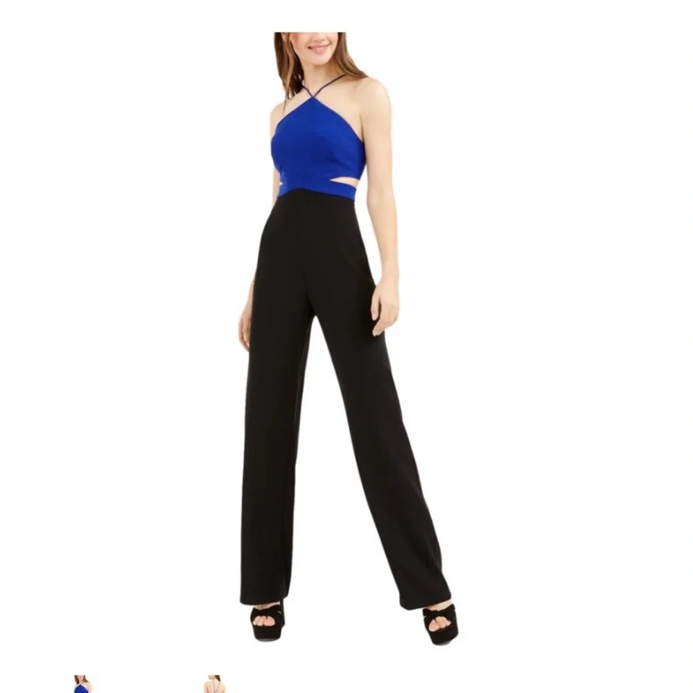 Aidan MATTOX cut out multi color jumpsuit size 14 - Picture 1 of 3